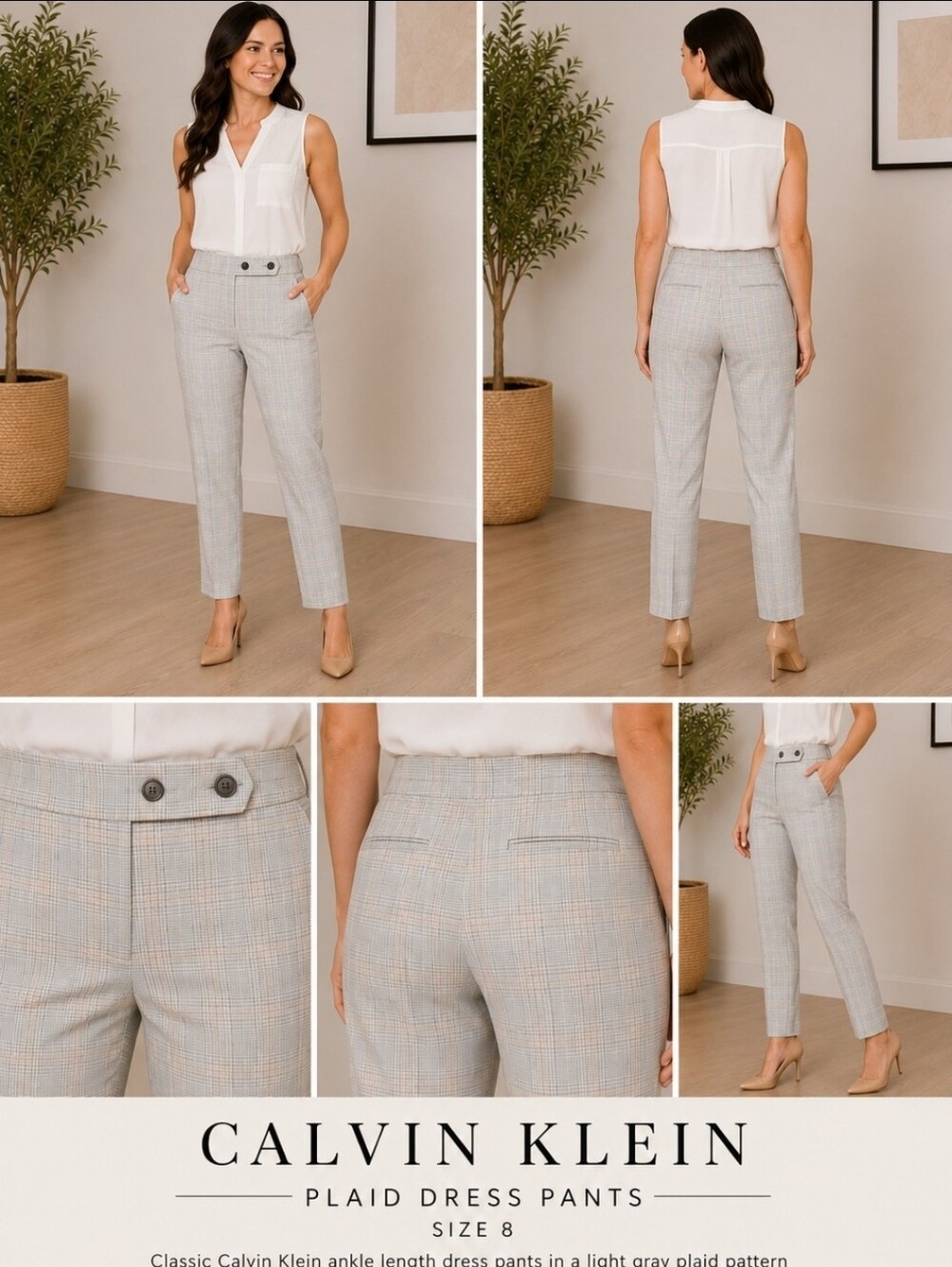 ✨ Calvin Klein Plaid Ankle Pants | Size 8 | NWT ✨